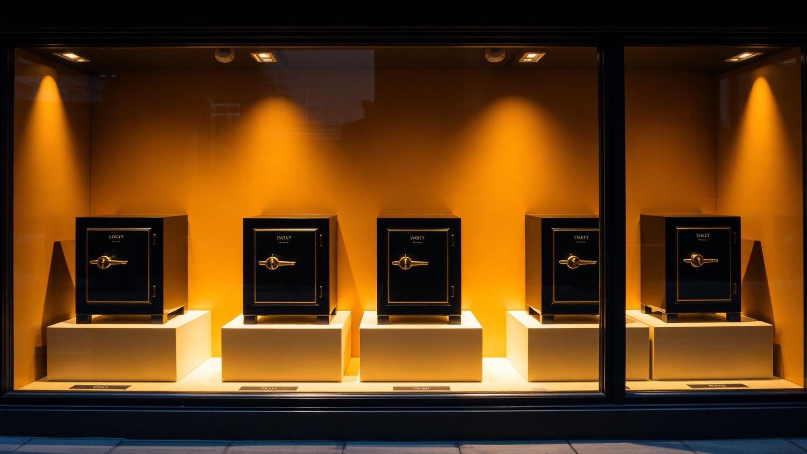 Etalage met Zwitserse premium kluizen
